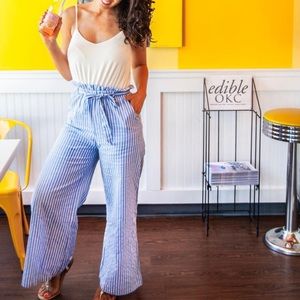 Blue and white jumpsuit